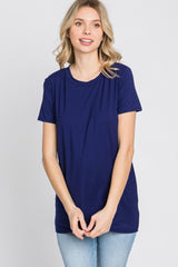 Navy Basic Short Sleeve Top