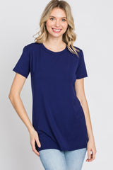 Navy Basic Short Sleeve Top