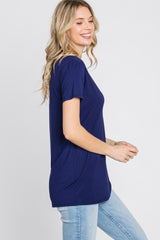 Navy Basic Short Sleeve Top