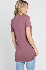 Mauve Basic Short Sleeve Top