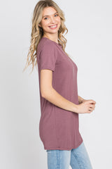 Mauve Basic Short Sleeve Top