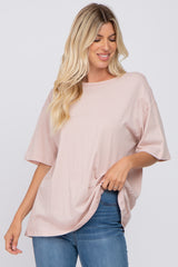 Light Pink Basic Oversized Maternity Tee