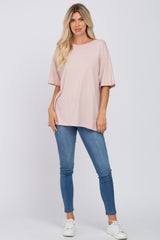 Light Pink Basic Oversized Tee