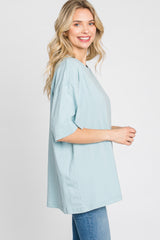 Light Blue Basic Oversized Tee