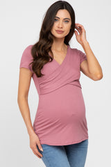 Mauve Crossover Maternity Nursing Top