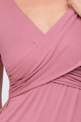 Mauve Crossover Maternity Top