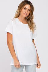 White Oversized Short Sleeve Maternity Top