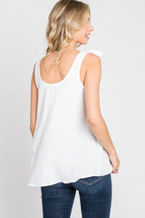 White Shoulder Bow Tank Top