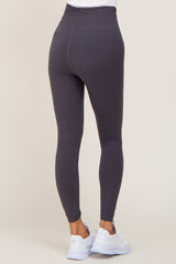 Charcoal Crossover Waist Leggings