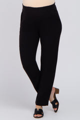 Black Linen Maternity Pants