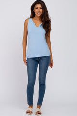 Light Blue Heathered Tank