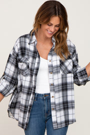 Black Plaid Flannel Top