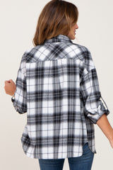 Black Plaid Flannel Top