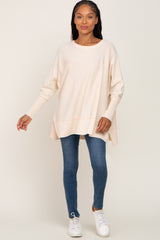 Ivory Dolman Sleeve Side Slit Sweater