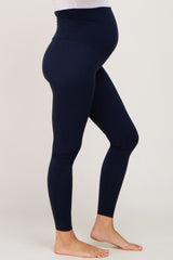 Navy Blue Basic Maternity Leggings