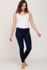 Navy Blue Basic Maternity Leggings