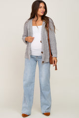 Light Blue Wide Leg Maternity Jeans