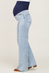 Light Blue Wide Leg Maternity Jeans