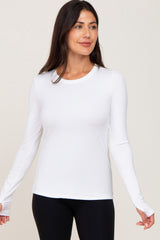 White Active Long Sleeve Maternity Top