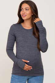 Charcoal Active Long Sleeve Maternity Top