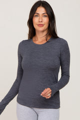 Charcoal Active Long Sleeve Maternity Top