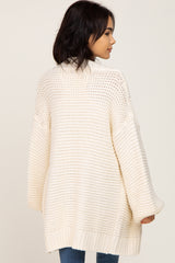 Cream Cable Knit Front Pocket Cardigan