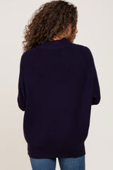 Navy Funnel Neck Dolman Sleeve Sweater