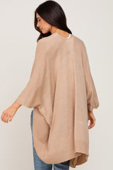 Taupe Knit Open Front Maternity Cardigan