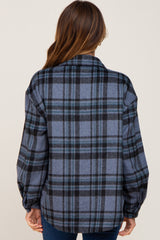 Blue Plaid Front Pocket Shacket