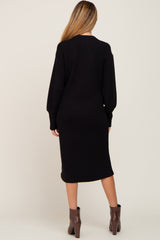 Black Long Button Down Maternity Cardigan/Dress