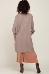 Taupe Pocketed Knit Cardigan