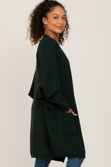 Forest Green Pocketed Knit Cardigan