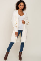 Cream Pocketed Knit Cardigan