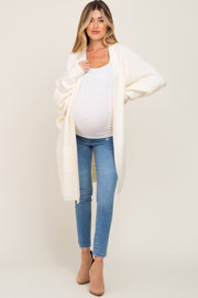 Cream Pocketed Knit Maternity Cardigan