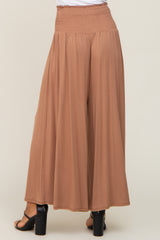 Mocha Smocked Wide Leg Pants