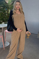 Taupe Corduroy Maternity Overalls