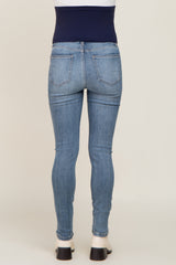 Blue Vintage Wash Maternity Skinny Jeans