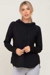 Black Hooded Long Sleeve Active Top