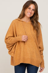 Camel Soft Knit Drawstring Hoodie