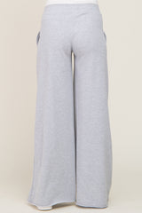 Heather Grey Wide Leg Fray Hem Maternity Sweatpants