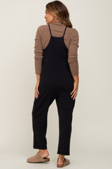 Black Front Pocket Maternity Jumpsuit