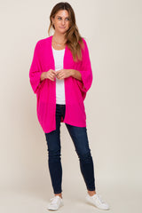 Fuchsia Dolman Short Sleeve Cardigan