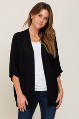 Black Dolman Short Sleeve Cardigan