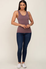 Brown Seamless Tank Top