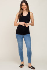 Black Seamless Maternity Tank Top