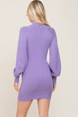 Lavender Mock Neck Sweater Dress