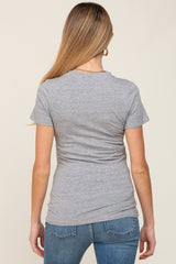 Heather Grey Basic V-Neck Maternity Tee