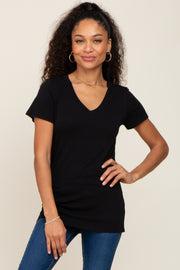 Black Basic V-Neck Tee