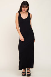 Black Basic Sleeveless Maxi Dress