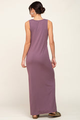 Mauve Basic Sleeveless Maxi Dress